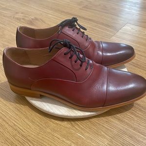 FRASOICUS Mens Dress Shoes Oxford Formal Lace Up Wingtip Leather Shoes Brown